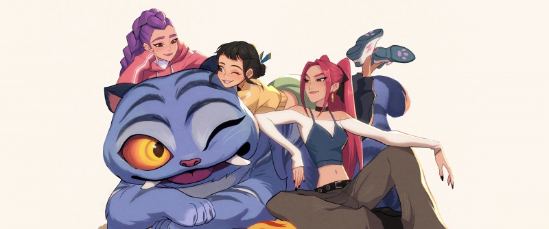 KPop Demon Hunters, Illustration, Rumi (Huntrix), Mira (Huntrix), Zoey (Huntrix)