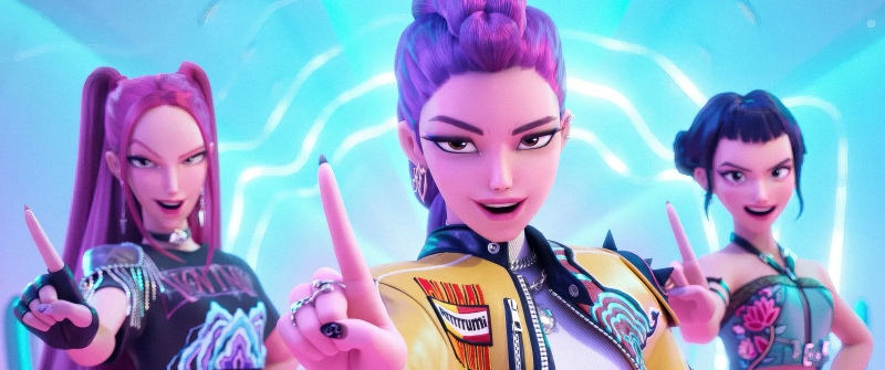 Huntrix, K-Pop singers, KPop Demon Hunters, Rumi (Huntrix), Mira (Huntrix), Zoey (Huntrix)