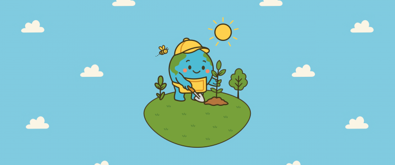 World Environment Day, 5K, Cute cartoon, Planet Earth, Summer, Light blue, June (Month)