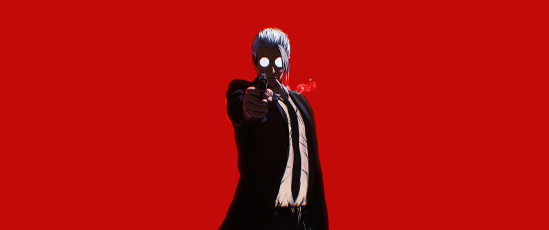 Taro Sakamoto, Red background, 5K, 8K, Sakamoto Days