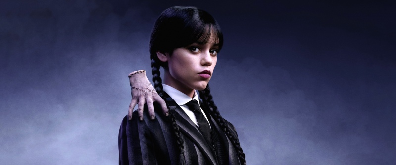 Jenna Ortega, Thing (Wednesday), Wednesday (Netflix), 5K, Jenna Ortega as Wednesday Addams, Season 2