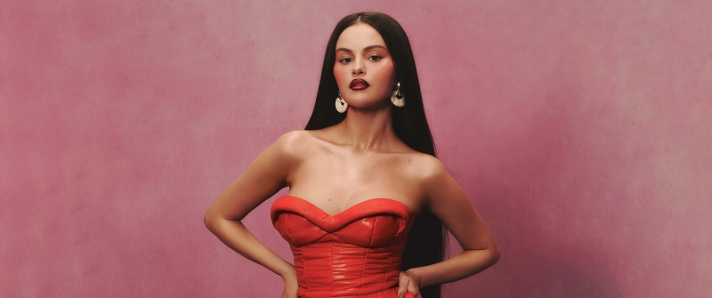 Selena Gomez, Red aesthetic, Allure, 2025, Pastel red, 5K, 8K