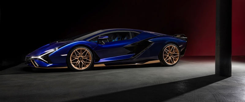 Lamborghini Sián FKP 37, Modern design, Exotic car, Blue car