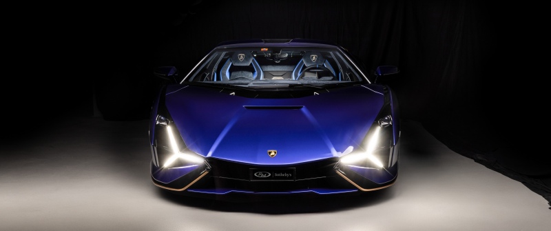 Lamborghini Sián FKP 37, Blue car, Supercars