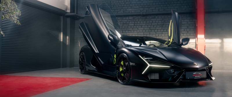 Lamborghini Revuelto, Matte black, Hybrid sports car, 5K