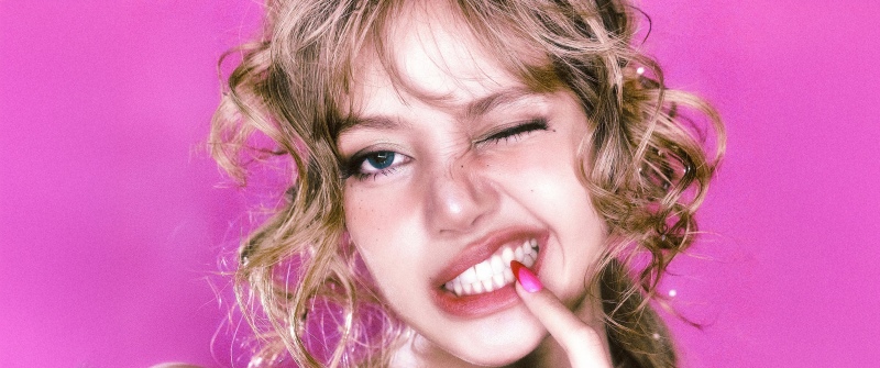 Lisa, Marie Claire Korea, Portrait, 5K, Pink background
