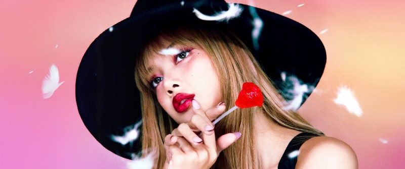 Lisa, Red Rose, Marie Claire Korea, Portrait, 5K, Gradient background