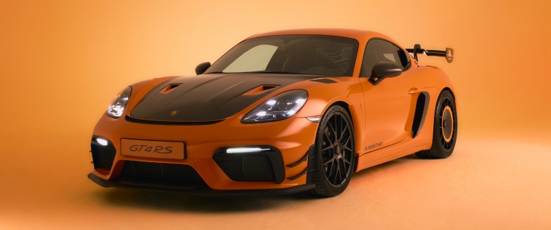 Porsche 718 Cayman GT4 RS Manthey Kit The Tulip, 2025, 5K, 8K, Porsche 718 Cayman GT4 RS, Orange aesthetic