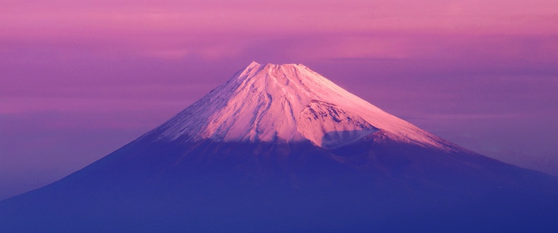 OS X Lion, Mount Fuji, Landscape, Sunset, Pink sky, Mac OS X, Stock, 5K