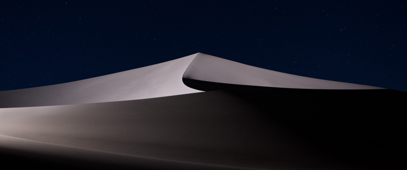 macOS Mojave, Starry sky, Sand Dunes, Night sky, 5K