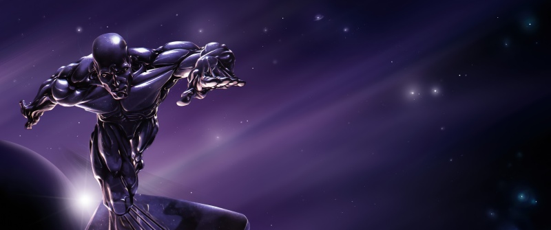 Silver Surfer, Artwork, Marvel comics, 5K, Purple