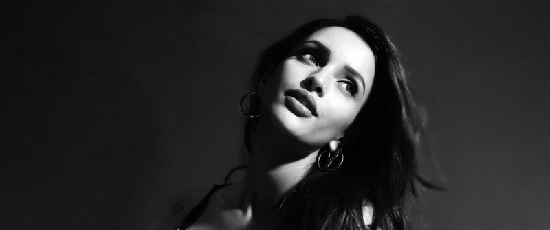 Tripti Dimri, Black and White, Indian actress, Dark background, Monochrome, 5K