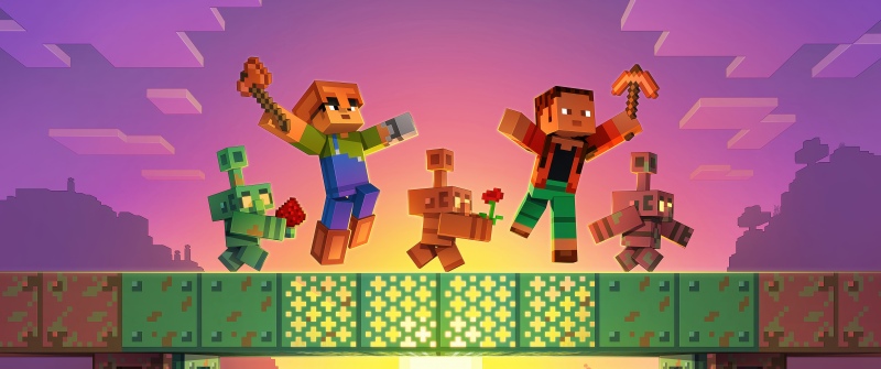 Minecraft Live, 2025, Video Game, Digital Art, Sunset