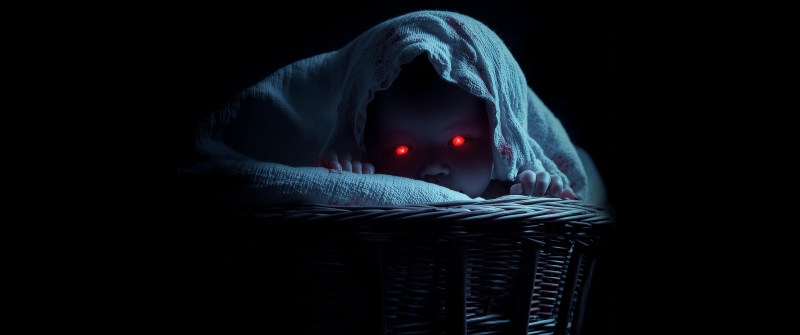 The Summoning of Baby Blue, 2025, Horror Movies, Black background, Creepy, Evil eyes, 5K, 2025 Movies