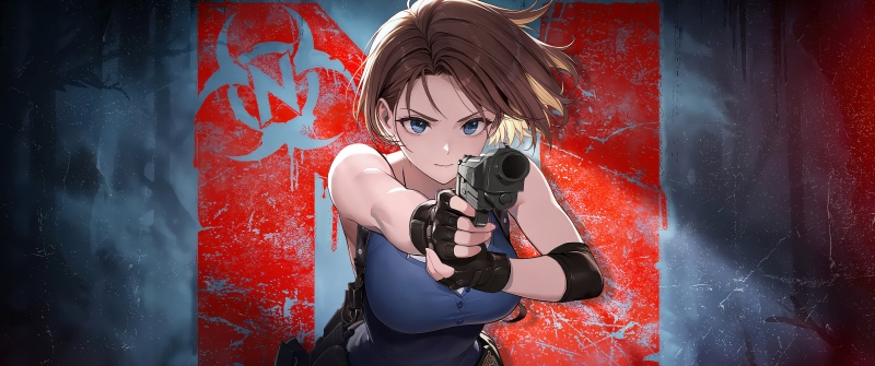 Goddess of Victory: Nikke, Jill Valentine, Resident Evil, 5K, Anime girl