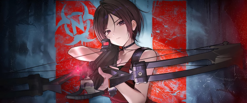 Goddess of Victory: Nikke, Resident Evil, 5K, Ada Wong, Crossbow, Anime girl