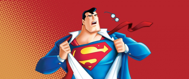 Superman, Animated series, Cartoon, Gradient background