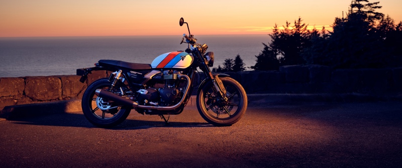 Triumph Speed Twin 900, 2025, 5K, Motorcycle, Sunset