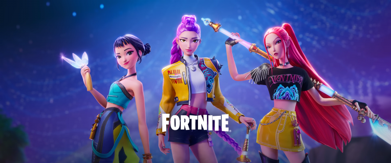 Fortnite, KPop Demon Hunters, 2025 Games, Rumi (Huntrix), Mira (Huntrix), Zoey (Huntrix)