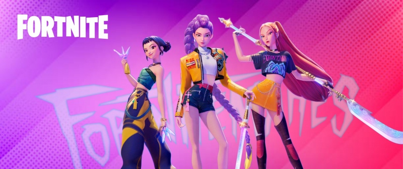 KPop Demon Hunters, Fortnite, Rumi (Huntrix), Mira (Huntrix), Zoey (Huntrix)