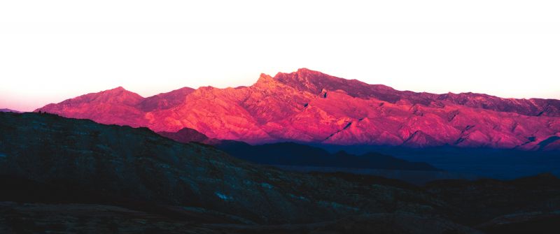 Purple Mountains, Nevada, Rocky Mountains, Shadow, Sunlight, Daytime, Contrast, 5K