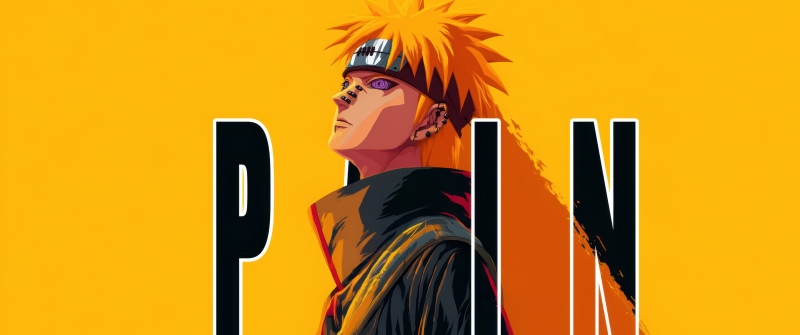 Naruto, Pain, 5K, Yellow background