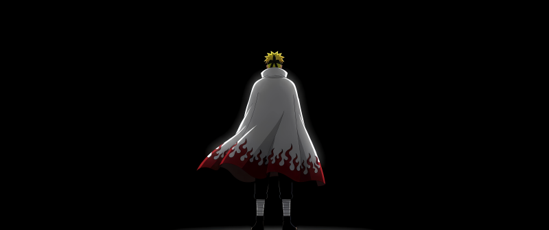 Minato Namikaze, Minimalist, Black background, 5K, Naruto Shippuden