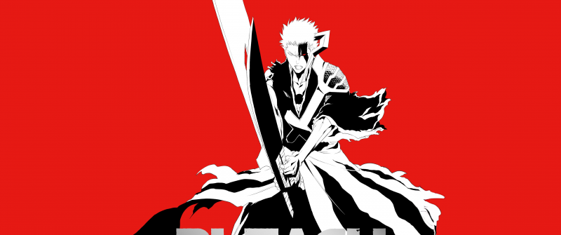 Bleach: Thousand-Year Blood War, Red background, 5K, Ichigo Kurosaki, Anime series