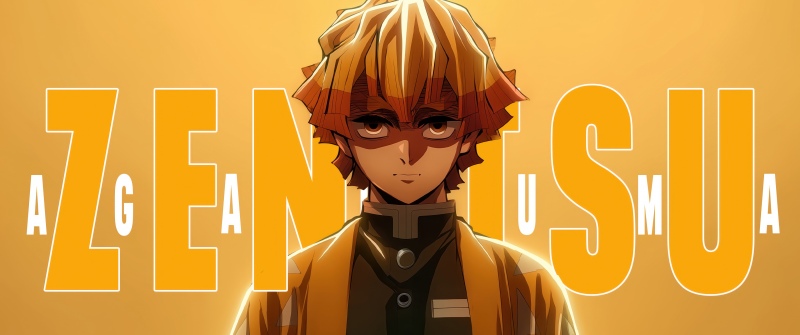 Zenitsu Agatsuma, Character art, Yellow aesthetic, Demon Slayer: Kimetsu no Yaiba, Yellow gradient