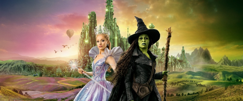 Wicked: For Good, Vertical, Movie poster, Ariana Grande, Cynthia Erivo, 2025 Movies, Elphaba Thropp, Glinda