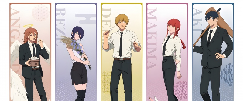 Chainsaw Man, Character poster, Angel Devil, Reze, Denji, Makima, 5K