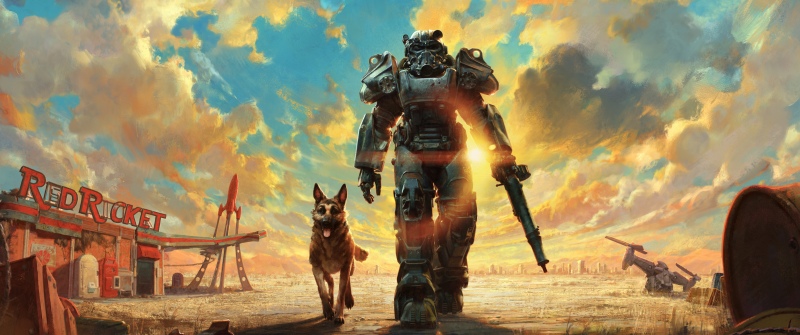 Fallout 4, Anniversary Edition, Power armor, Dogmeat, German Shepherd, 5K, 8K, 2025 Games