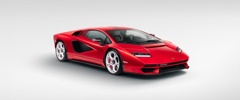 Lamborghini Countach LPI 800-4, White background, 5K, 8K, Red cars
