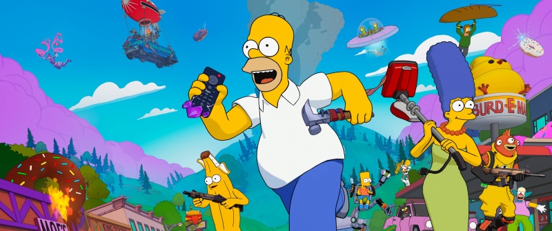Fortnite x The Simpsons, Crossover, 2025 Games, Fortnite, The Simpsons, Homer Simpson, Marge Simpson, Bart Simpson, Simpson family