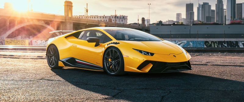 Vorsteiner Lamborghini Huracan Performante, 5K, Yellow cars