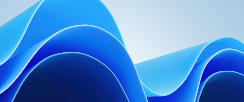Blue waves, 5K, Windows 11, Blue abstract