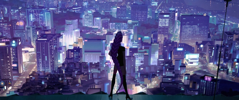 Rumi (Huntrix), Cityscape, 5K, KPop Demon Hunters