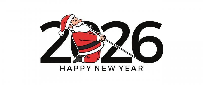 2026 New Year, Santa Claus, White background, 5K, Happy New Year 2026