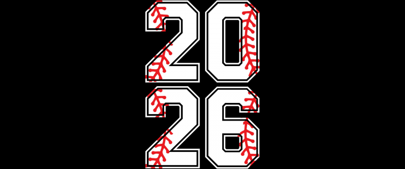 2026 New Year, Baseball, AMOLED, Black background, 5K