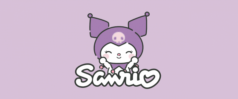 Kuromi, Purple aesthetic, Sanrio, Cute cartoon, Lavender background, Pastel purple, Minimalist