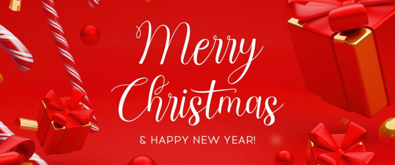 Merry Christmas, New year greetings, Red aesthetic, Holidays, Red background, Christmas background, Gift Boxes, New Year celebrations, Christmas gifts, 5K