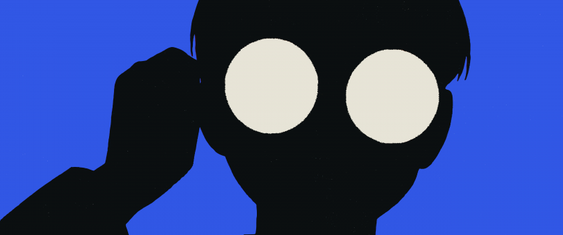 Ken Takakura, Silhouette, Blue background, Dandadan, 5K, Okarun (Dandadan)