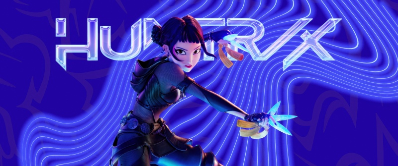 Zoey (Huntrix), Blue aesthetic, 5K, KPop Demon Hunters