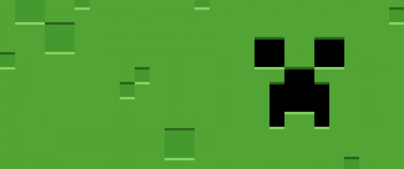 Minecraft, Creeper, Pixel art, Green background, Minimalist