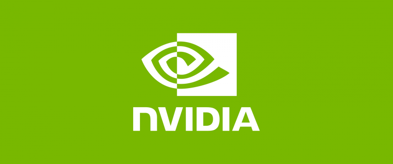 Nvidia Logo, Green background, Minimalist