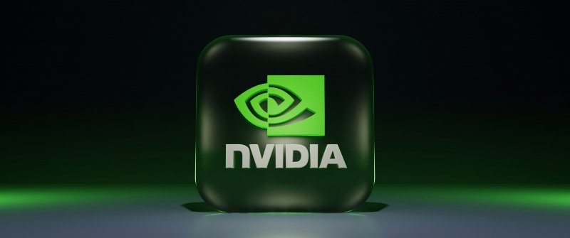 Nvidia Logo, Green, Dark background