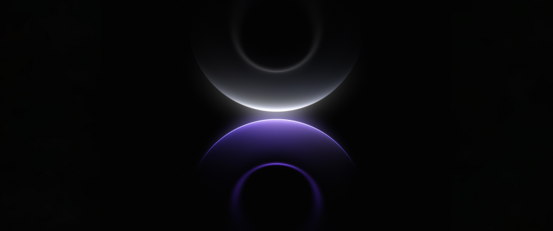 Geometric, Rings, Glowing, Symmetry, Dark background, 5K