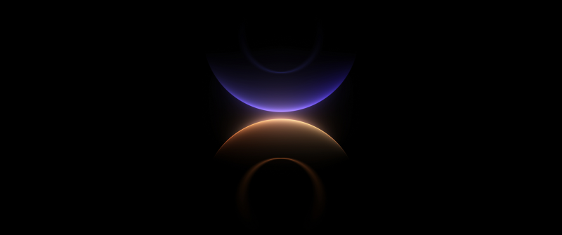 Circular, Glow in dark, Rings, Symmetry, Dark background, 5K