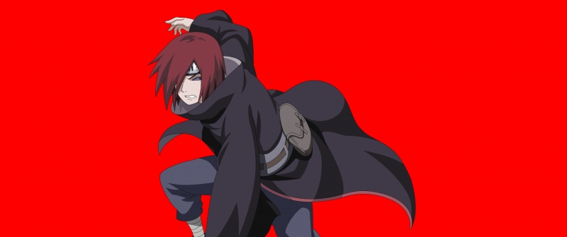 Nagato, Red background, 5K, Naruto Shippuden