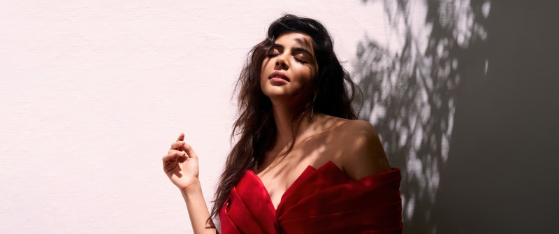 Kalyani Priyadarshan, Red dress, Indian actress, 5K
